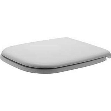 Duravit Toilet Seat, Elongated, SS, White, With Cover, D-Shaped/Elongated, White 0067410000